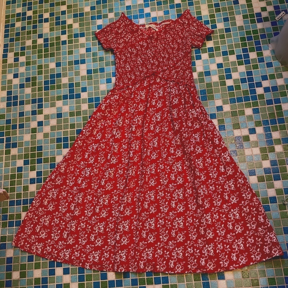 Sunset sky girls 12 red roses dress 🌹😊